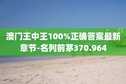 澳门王中王100%正确答案最新章节-名列前茅370.964