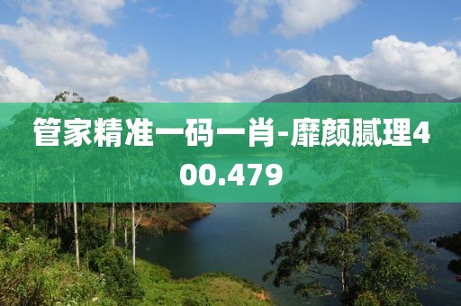 管家精准一码一肖-靡颜腻理400.479