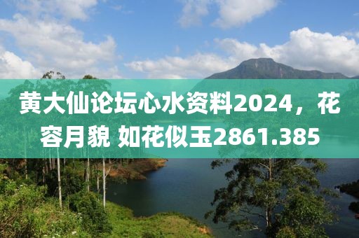 黄大仙论坛心水资料2024，花容月貌 如花似玉2861.385