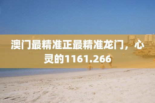 澳门最精准正最精准龙门，心灵的1161.266