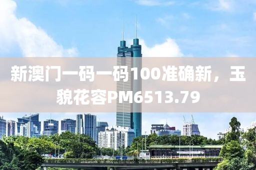 新澳门一码一码100准确新，玉貌花容PM6513.79