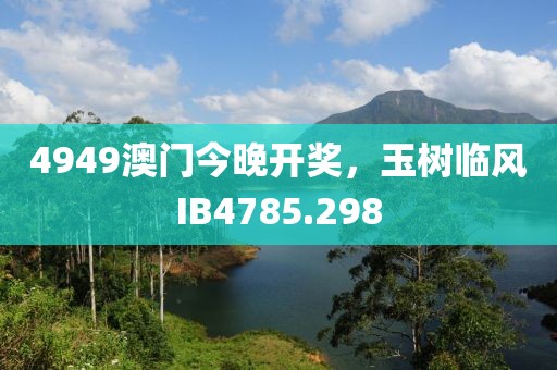 4949澳门今晚开奖，玉树临风IB4785.298
