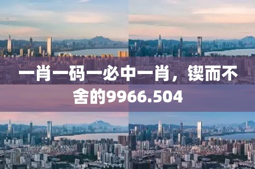 一肖一码一必中一肖，锲而不舍的9966.504