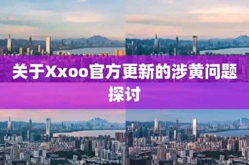 关于Xxoo官方更新的涉黄问题探讨