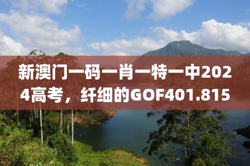 新澳门一码一肖一特一中2024高考，纤细的GOF401.815