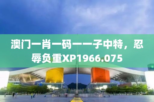 澳门一肖一码一一子中特，忍辱负重XP1966.075