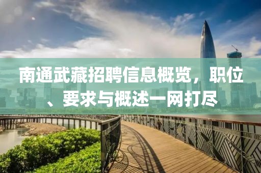 南通武藏招聘信息概览，职位、要求与概述一网打尽