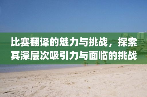 比赛翻译的魅力与挑战，探索其深层次吸引力与面临的挑战