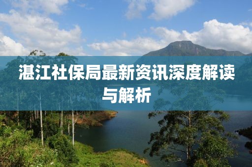 湛江社保局最新资讯深度解读与解析