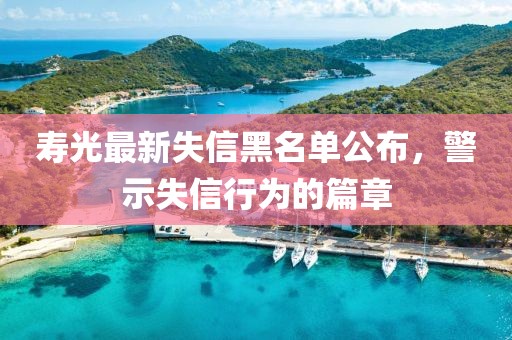 寿光最新失信黑名单公布，警示失信行为的篇章