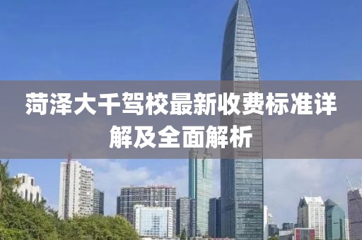 菏泽大千驾校最新收费标准详解及全面解析
