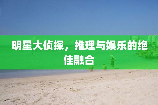 明星大侦探，推理与娱乐的绝佳融合