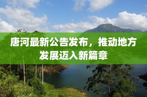 唐河最新公告发布，推动地方发展迈入新篇章