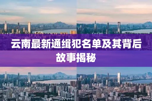 云南最新通缉犯名单及其背后故事揭秘